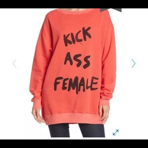 WILDFOX KICK ASS FEMALE SWEATSHIRT SIZE LARGE